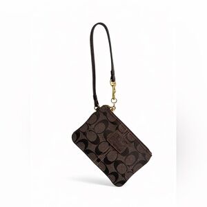 Coach Signature Brown Wristlet